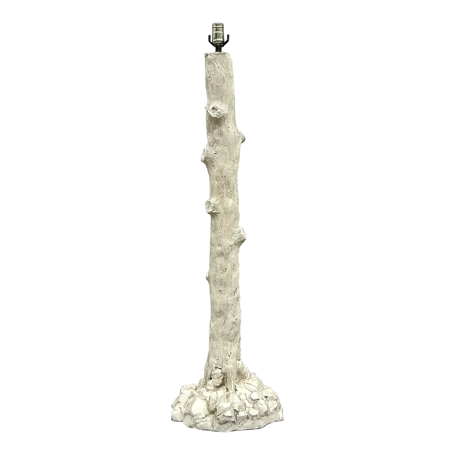 Vintage Plaster Faux Bois Plaster Floral Floor Lamp - Detail view