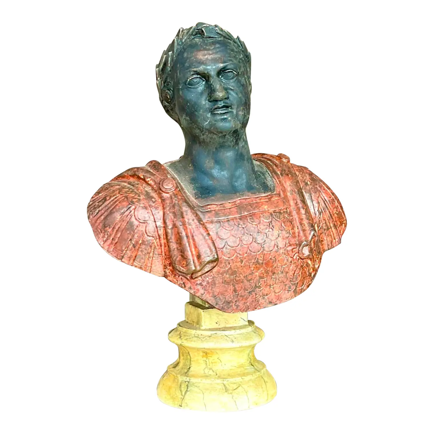 Vintage Plaster Hand Painted Bust of Man