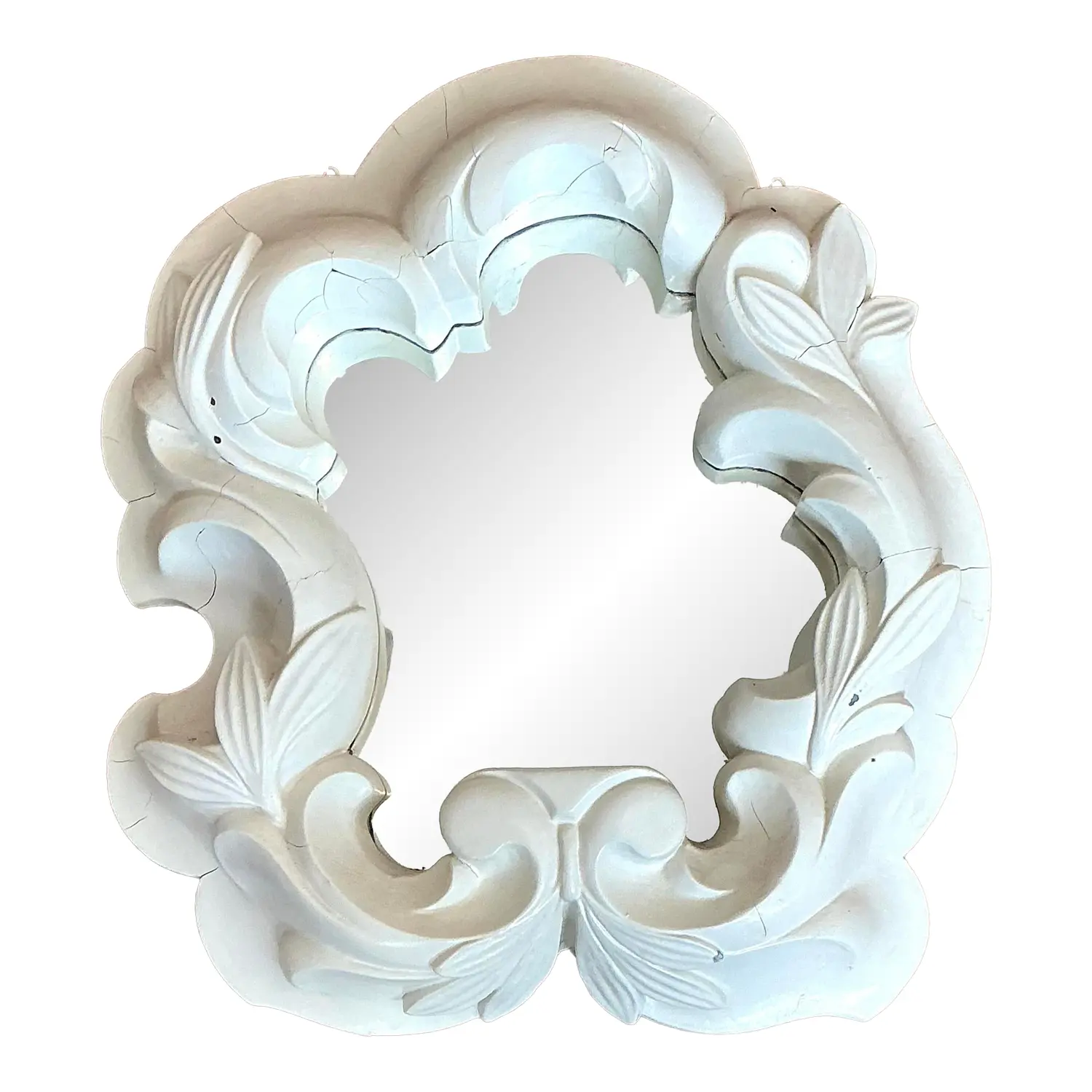Vintage Plaster Molded Mirror After Serge Roche