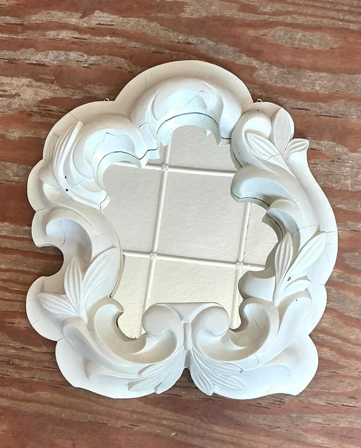 Vintage Plaster Molded Mirror After Serge Roche - Top view