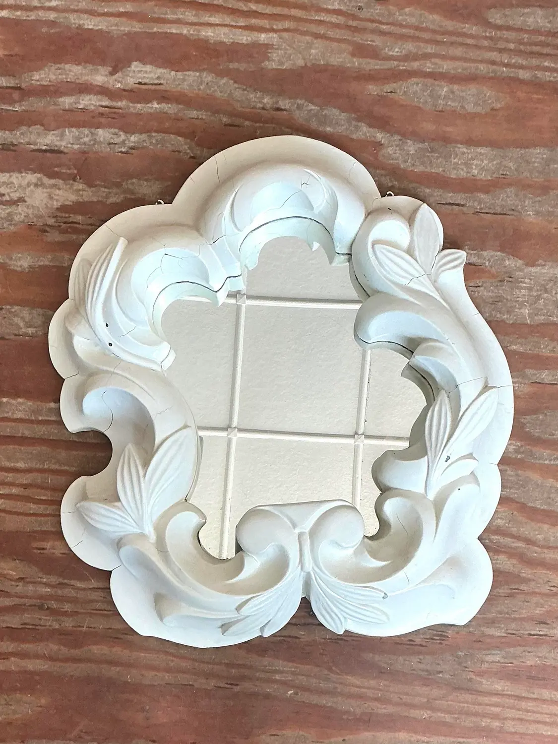 Vintage Plaster Molded Mirror After Serge Roche - Back view