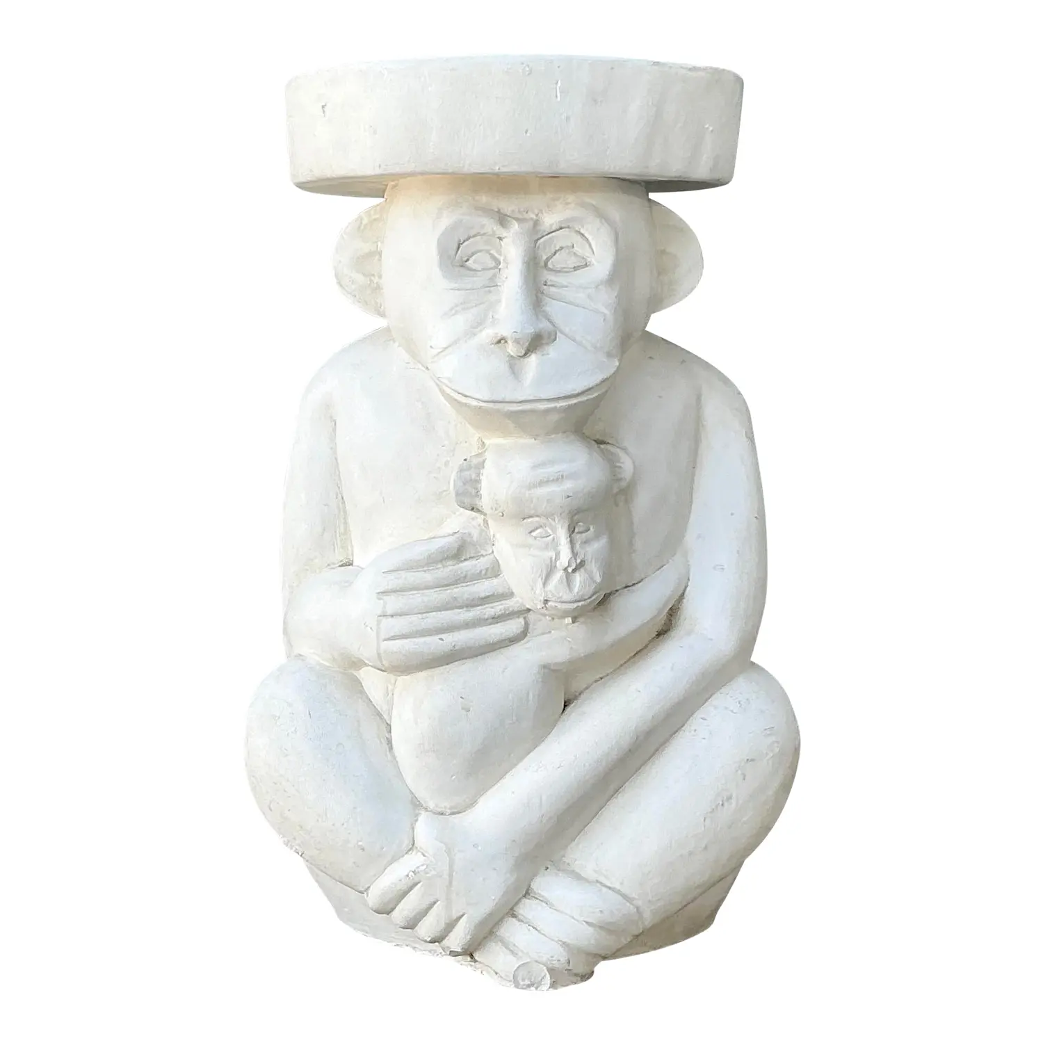 Vintage Plaster Monkey Low Stool