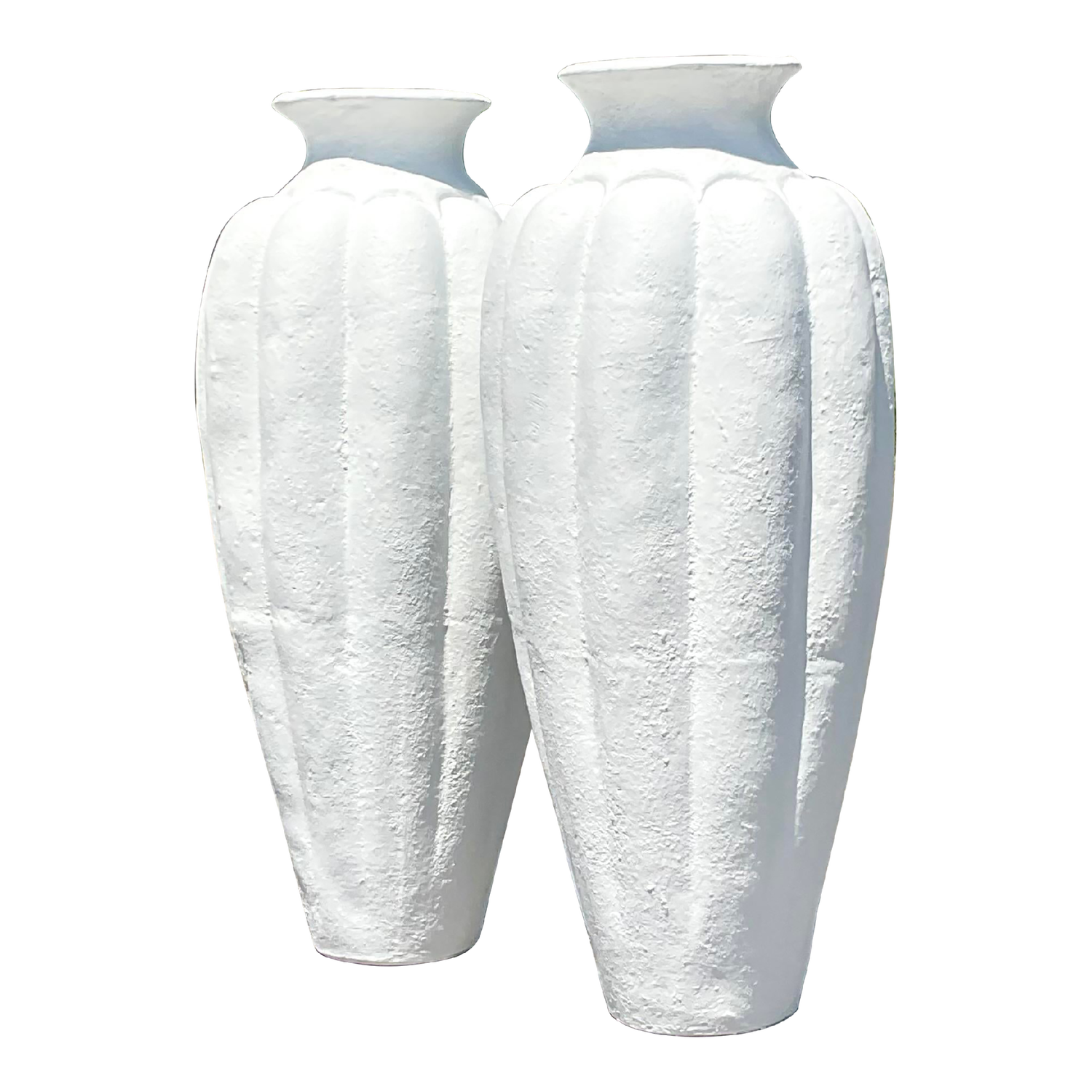 Vintage Plaster Over Terra Cotta Urns - a Pair - Detail view