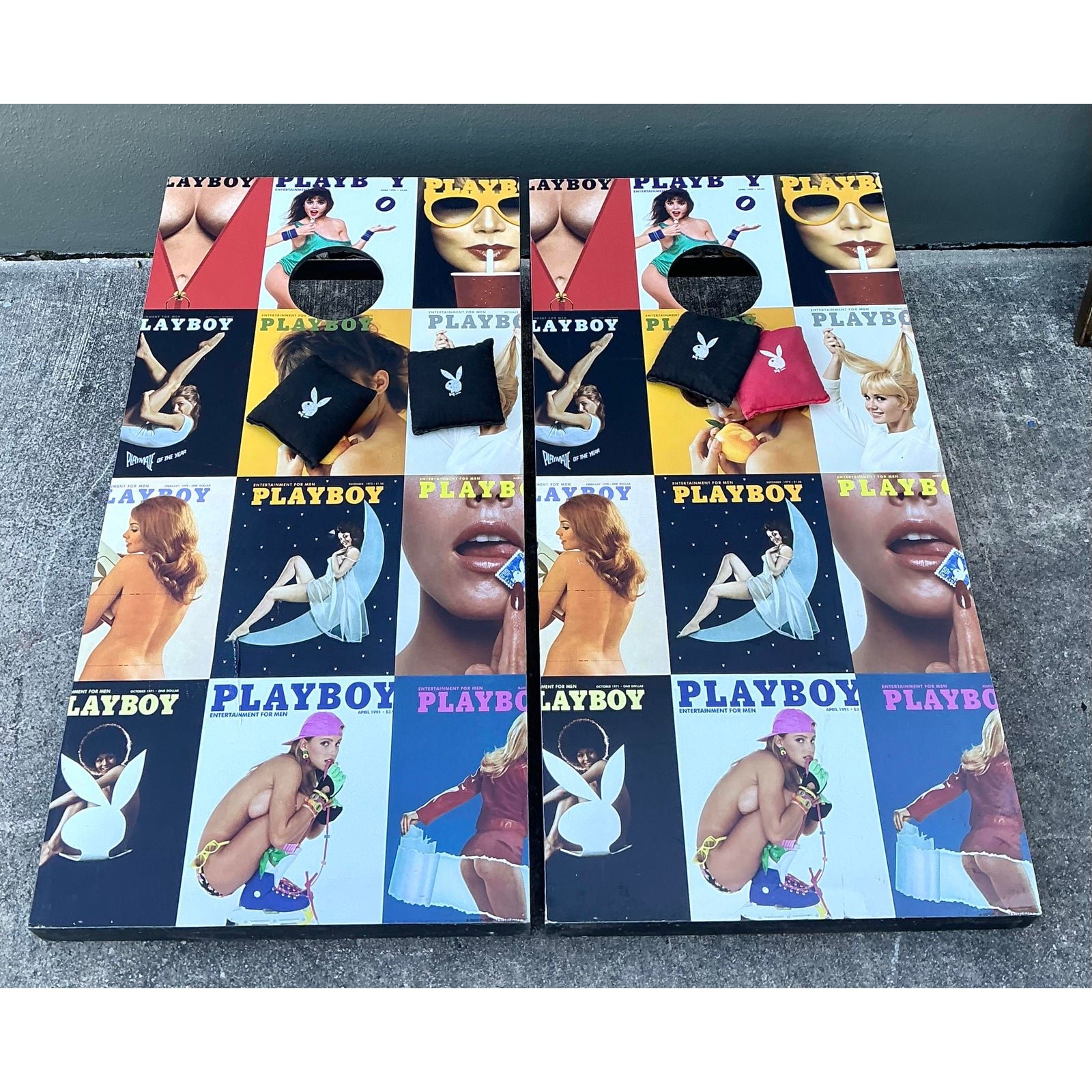 Vintage Playboy Cornhole Games - Set of 2 - Top view
