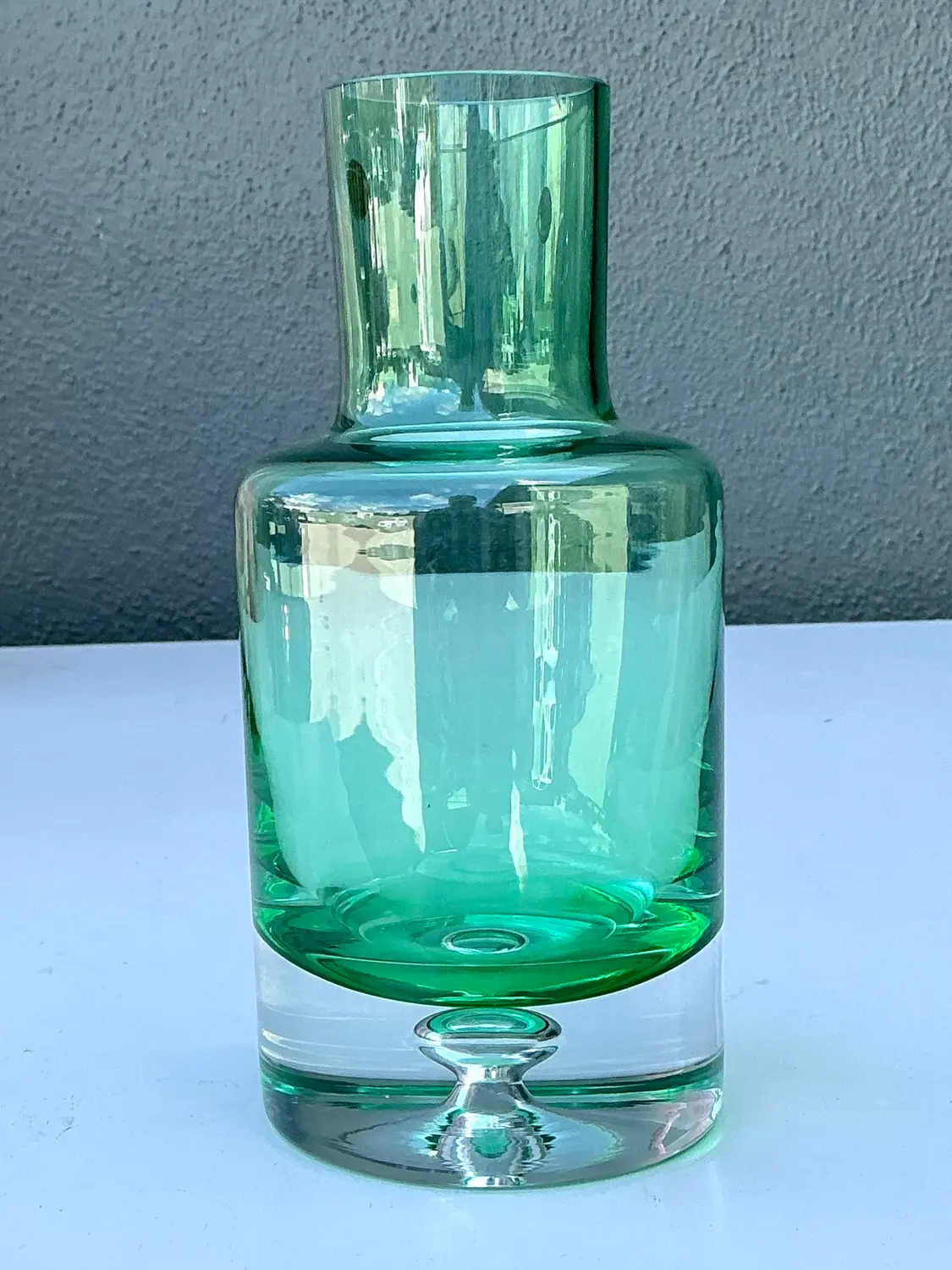 Vintage Polish Blown Glass Vase - Detail view