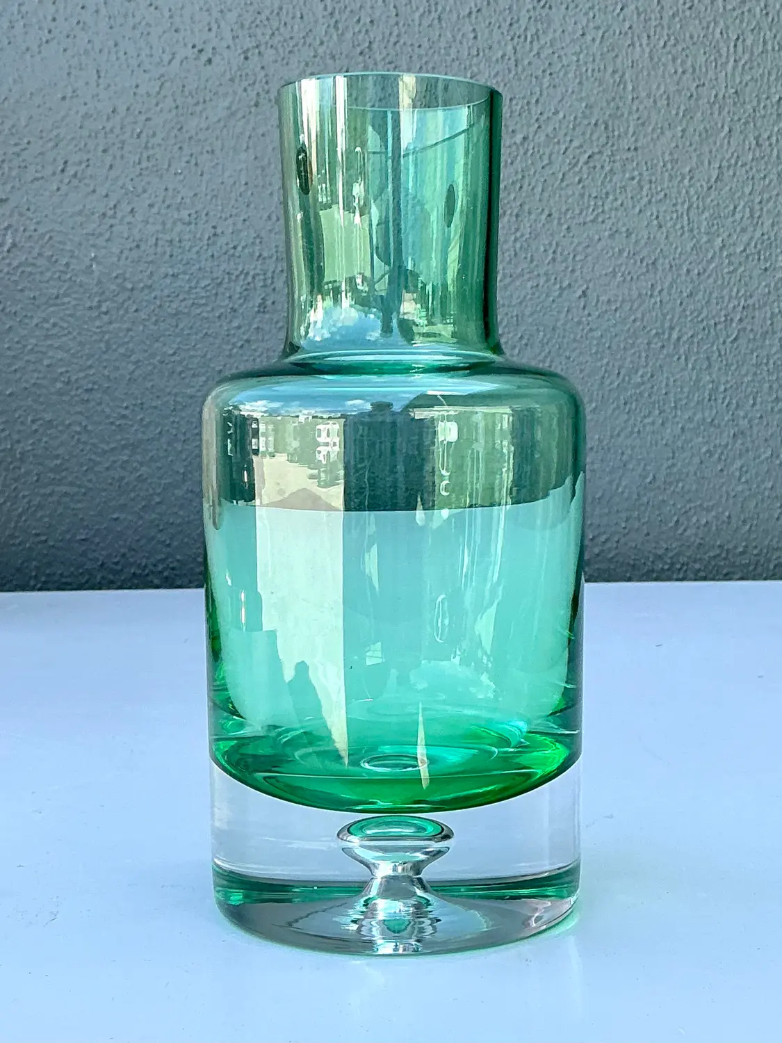 Vintage Polish Blown Glass Vase - Back view