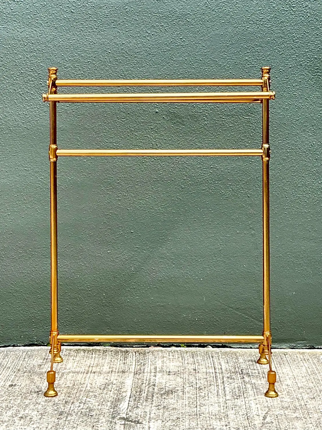 Vintage Polished Brass Blanket Rail - Top view