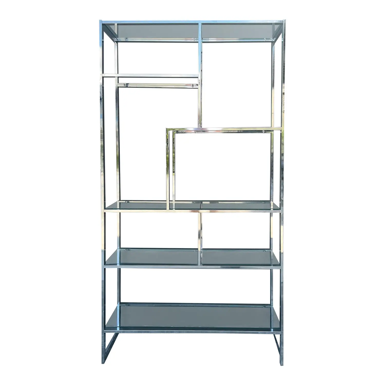 Vintage Polished Chrome Etagere After Milo Baughman