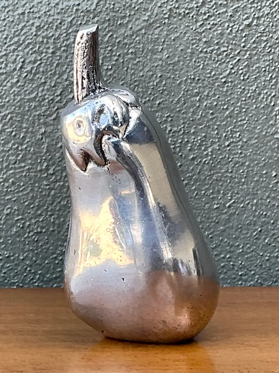 Vintage Polished Metal Eggplant - Detail view