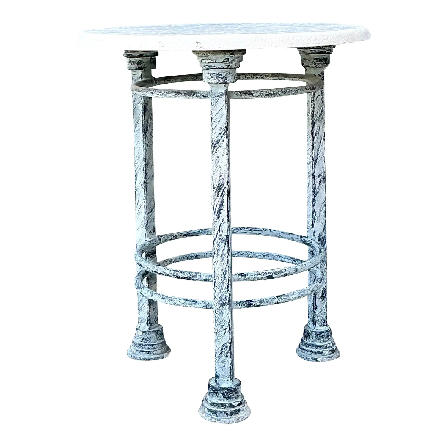Vintage Postmodern Cast Aluminum Outdoor Side Table - 895