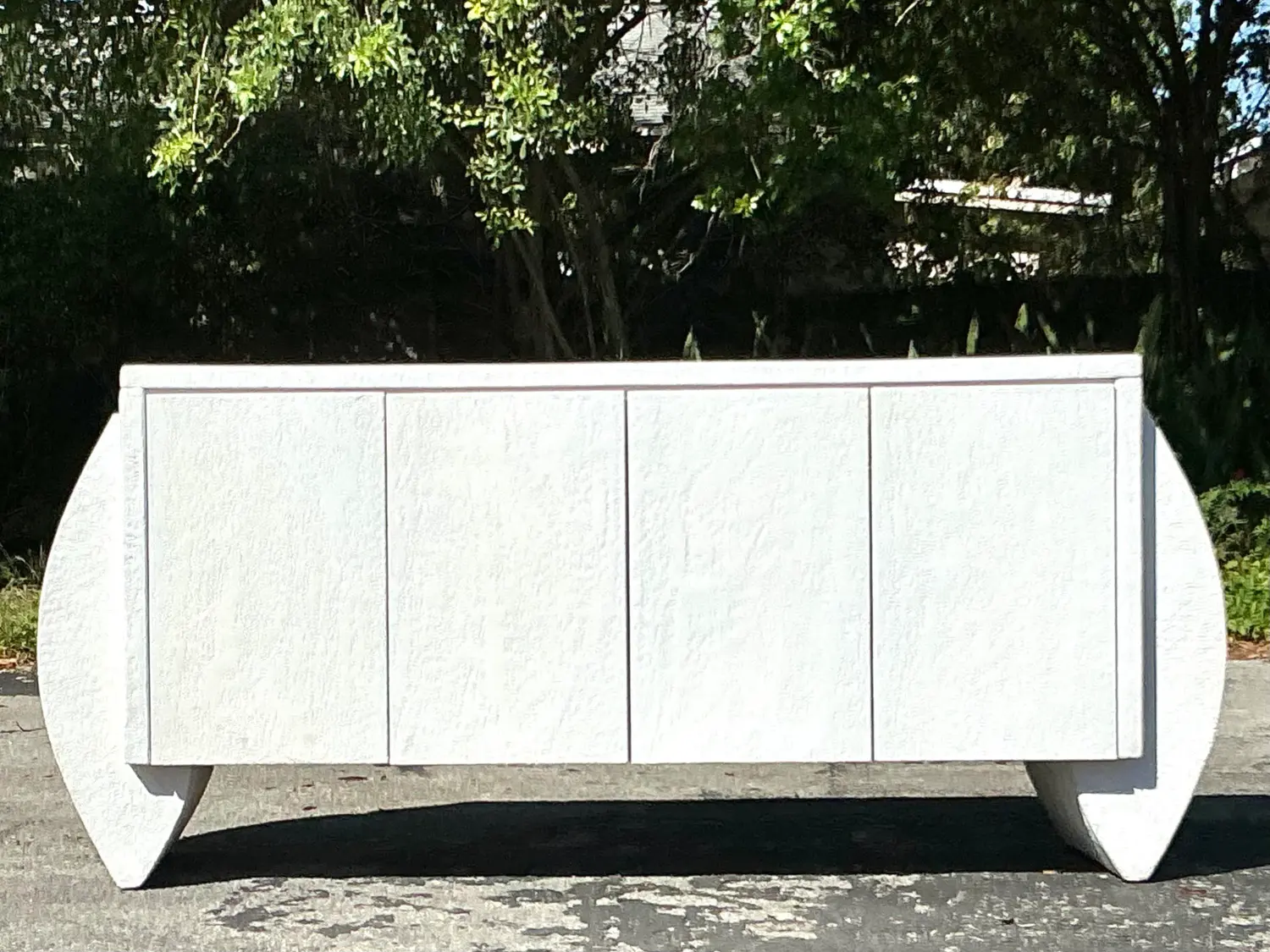 Vintage Postmodern Plaster Credenza - Side view