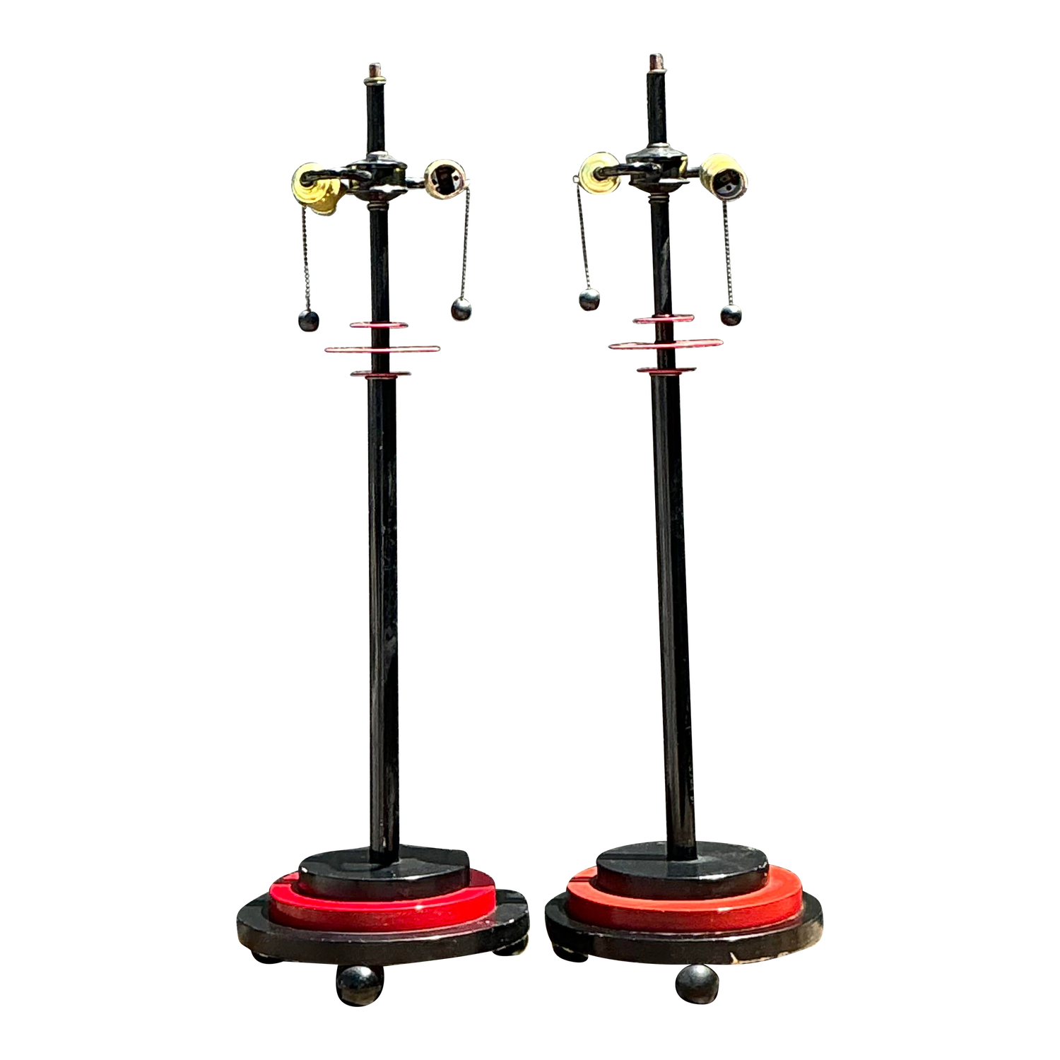 Vintage Postmodern Stacked Disc Lamps - A Pair - Detail view