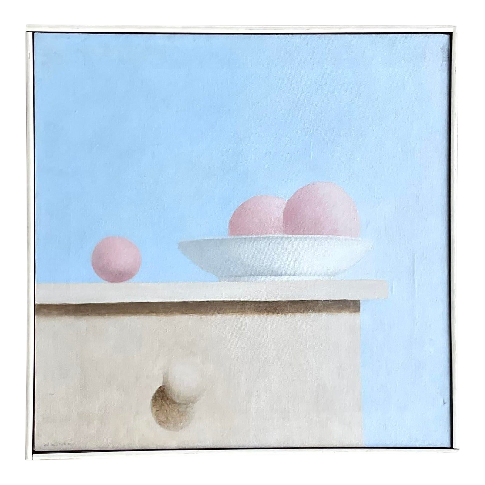 Vintage Postmodern Still Life Original Oil on Canvas Painting