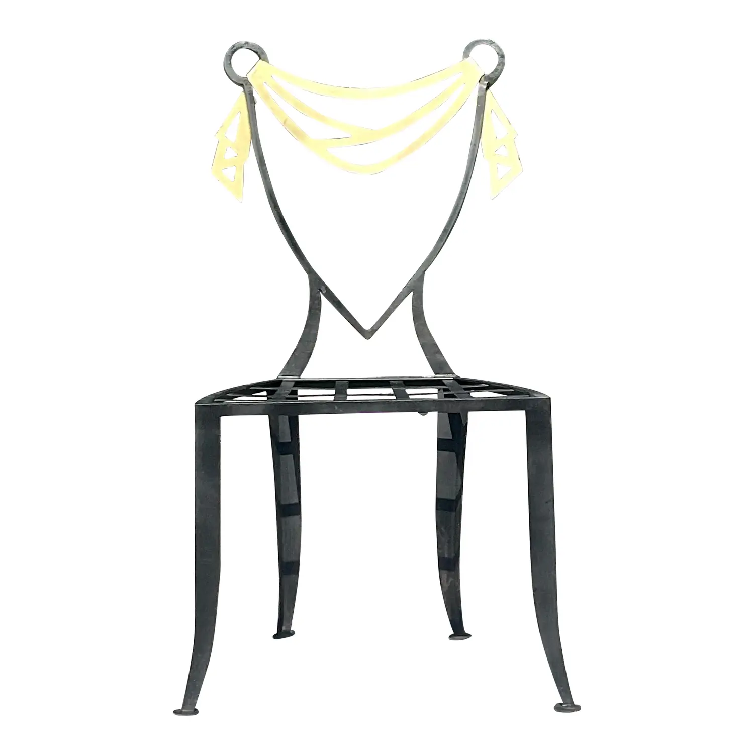 Vintage Postmodern Swag Metal Chair