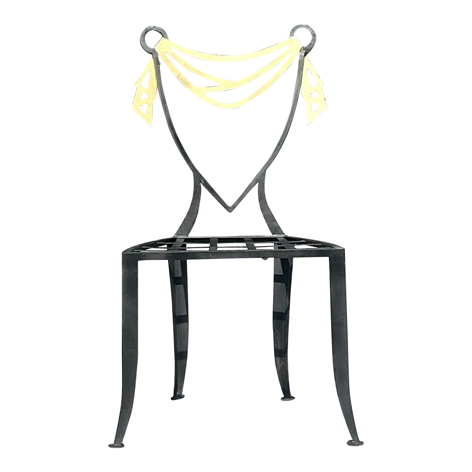 Vintage Postmodern Swag Metal Chair - Detail view
