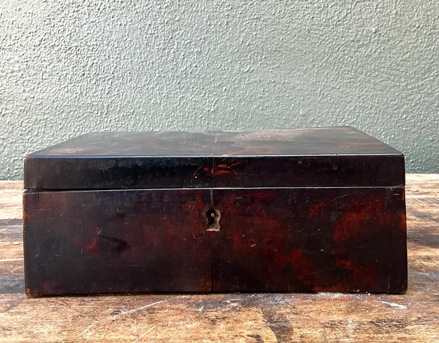 Vintage Primitive Burl Wood Box - Side view