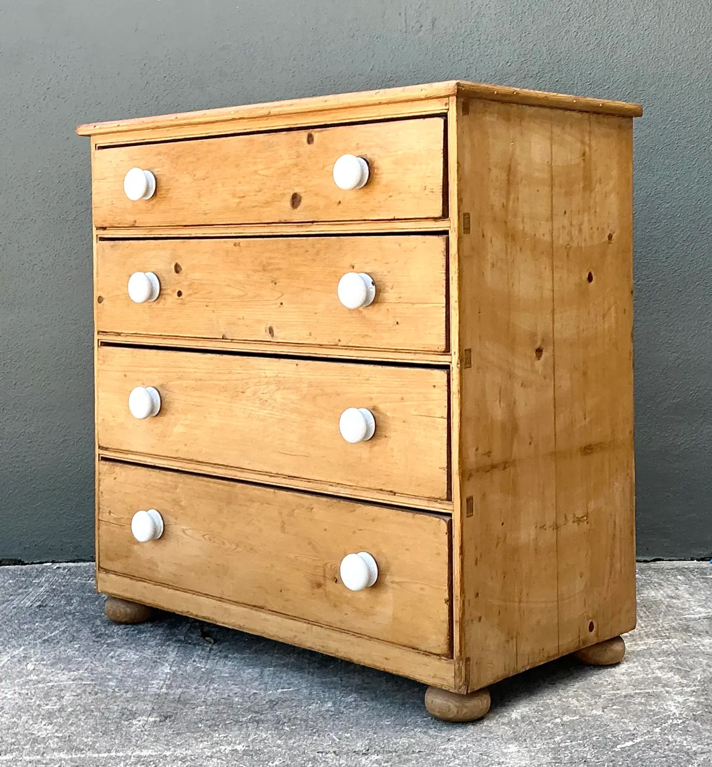 Vintage Primitive Pine Chest of Drawers - Top view
