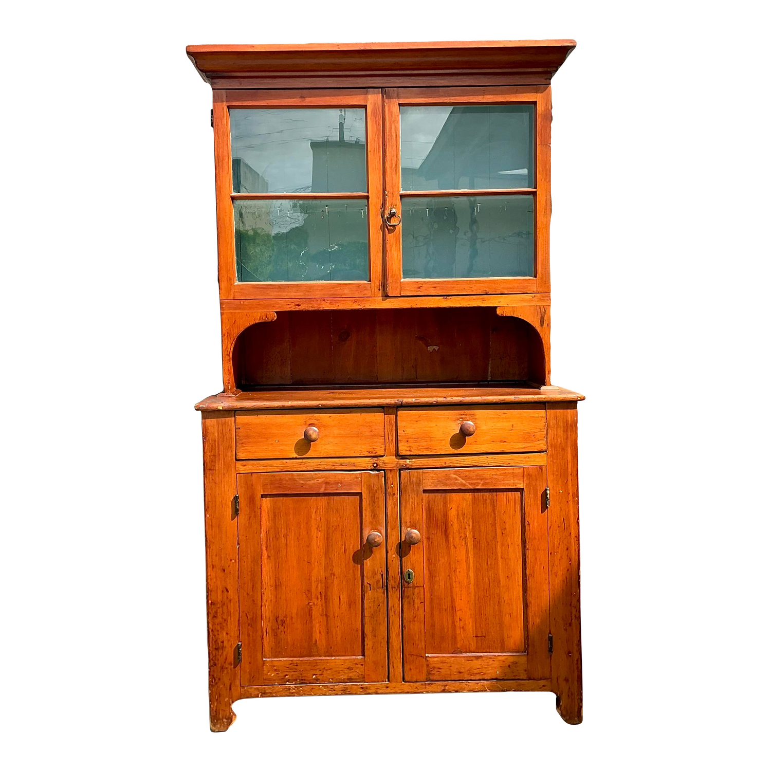 Vintage Primitive Pine Hutch - Detail view