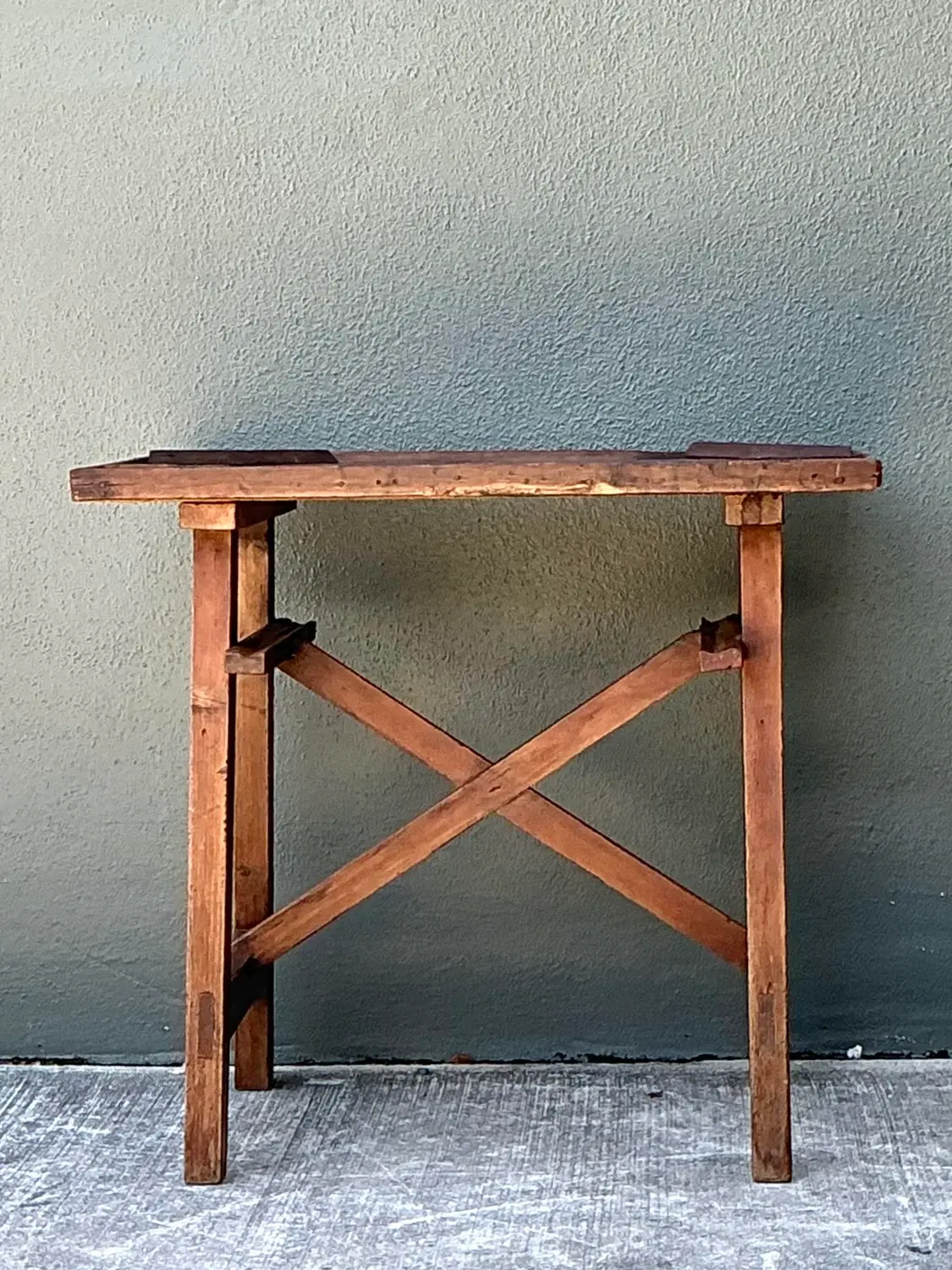 Vintage Primitive Side Table - Back view