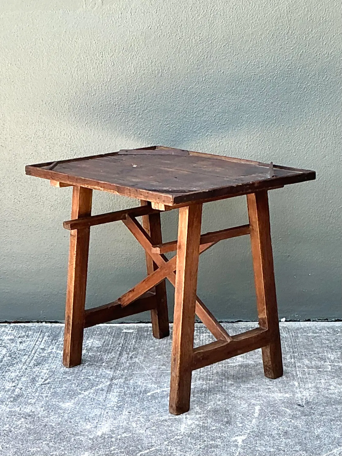 Vintage Primitive Side Table - Top view