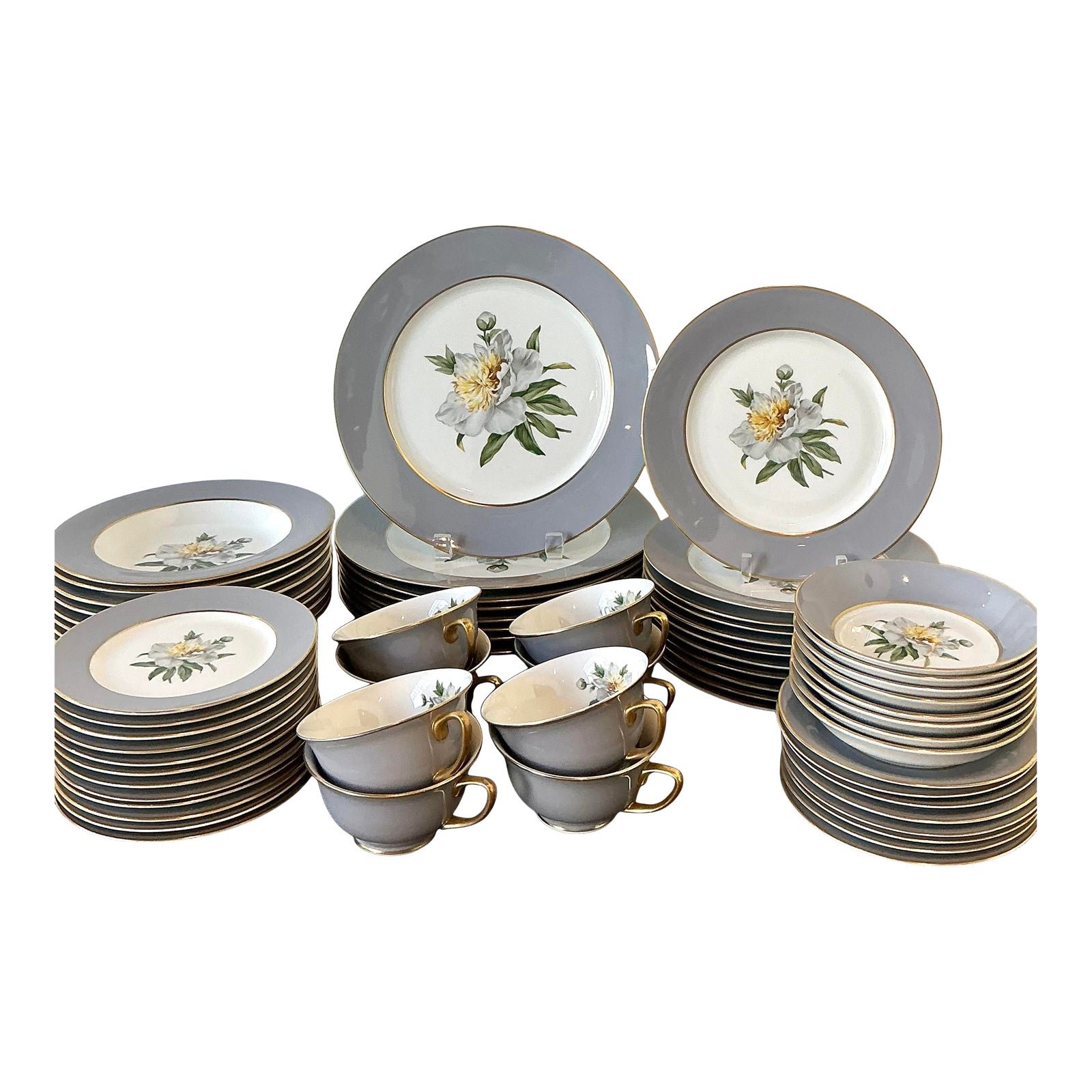 Vintage Princess China “Golden Peony” China - Set of 72