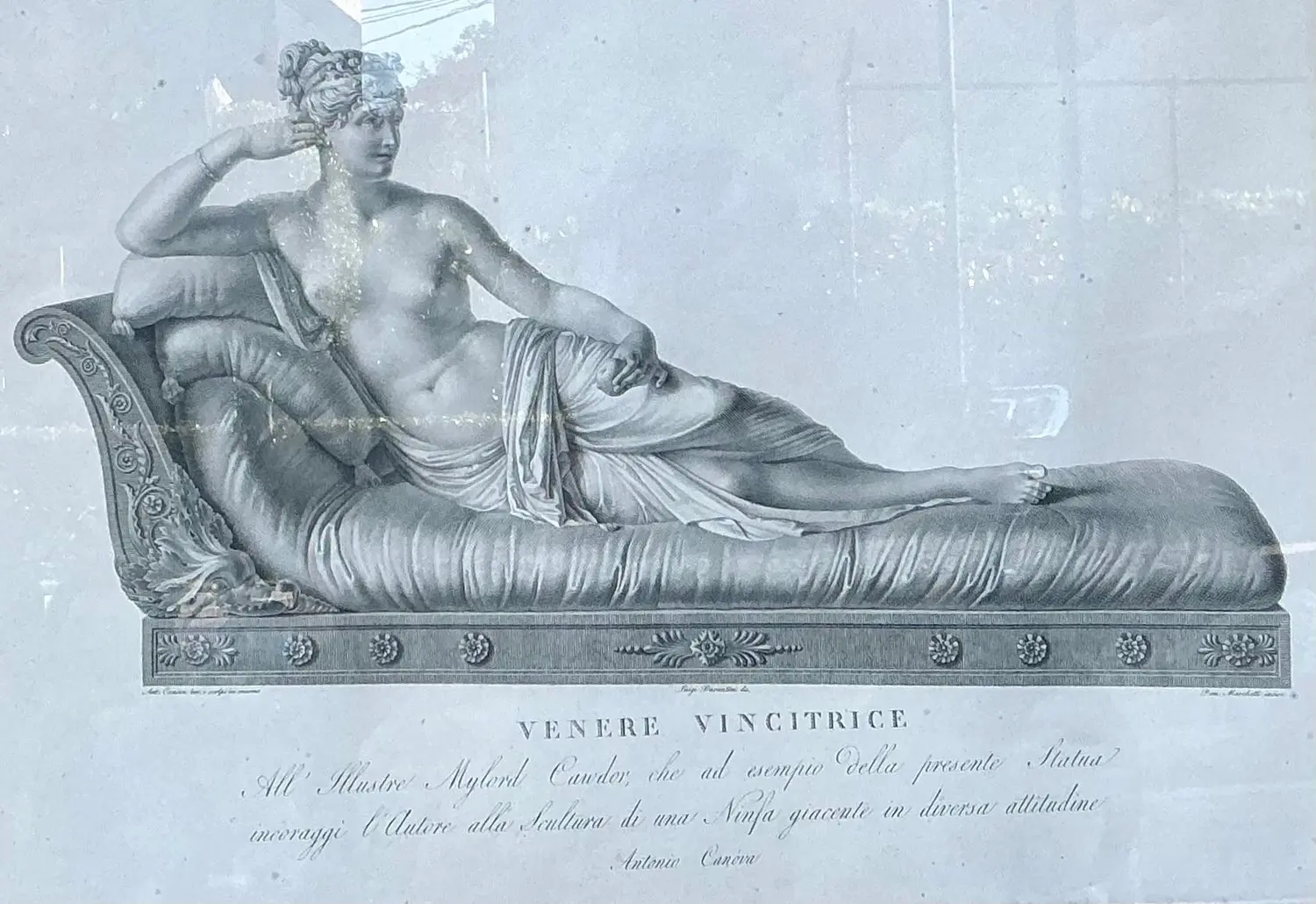 Vintage Print of Pauline Borghese Bonaparte as Venus Victrix - Top view