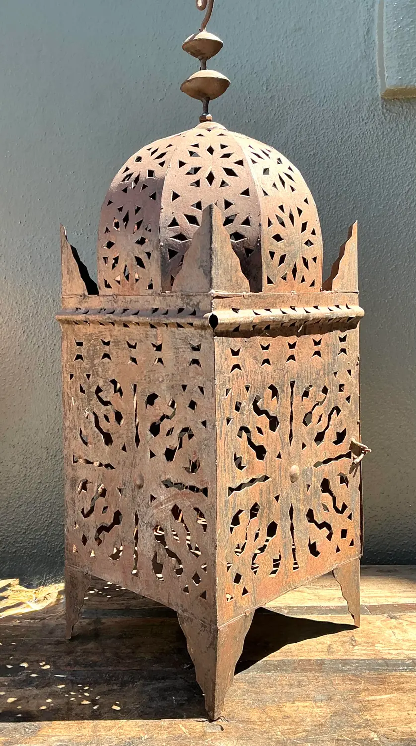 Vintage Punch Cut Lantern - Back view