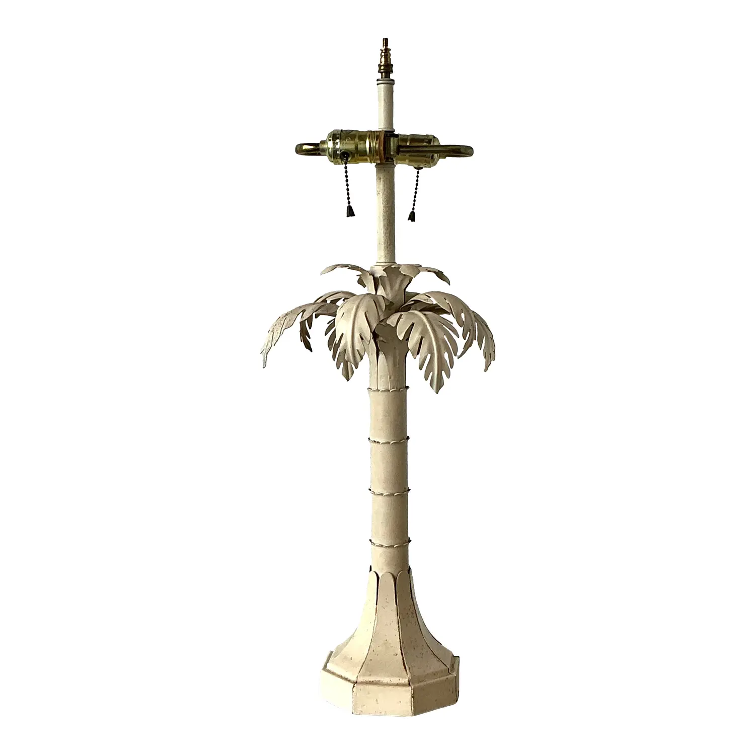 Vintage Punch Cut Metal Palm Lamp