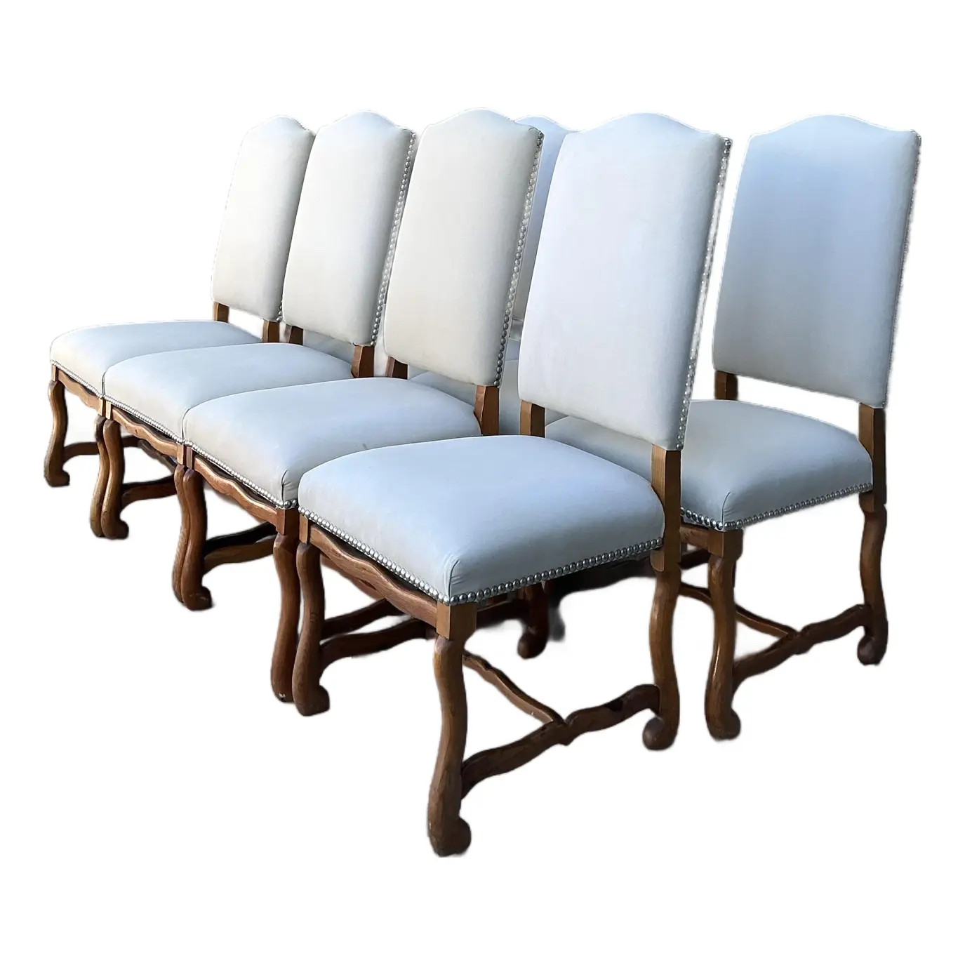 Vintage Ralph Lauren Nailhead Os De Mouton Dining Chairs - Set of 8