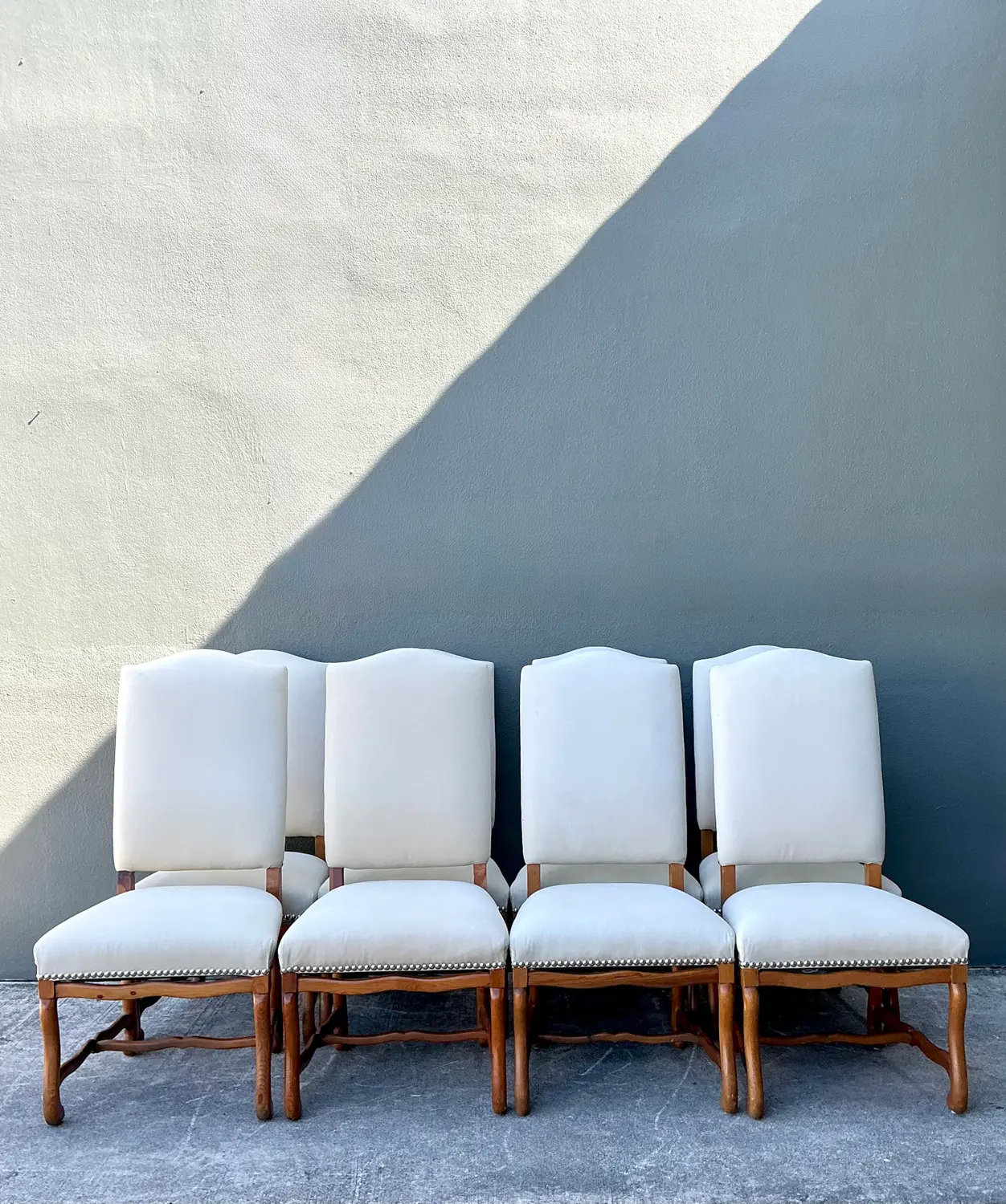 Vintage Ralph Lauren Nailhead Os De Mouton Dining Chairs - Set of 8 - Detail view