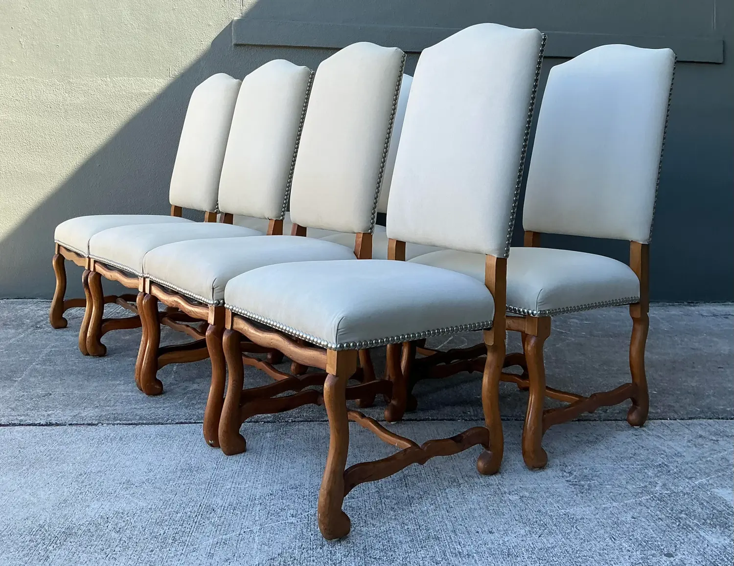 Vintage Ralph Lauren Nailhead Os De Mouton Dining Chairs - Set of 8 - Top view