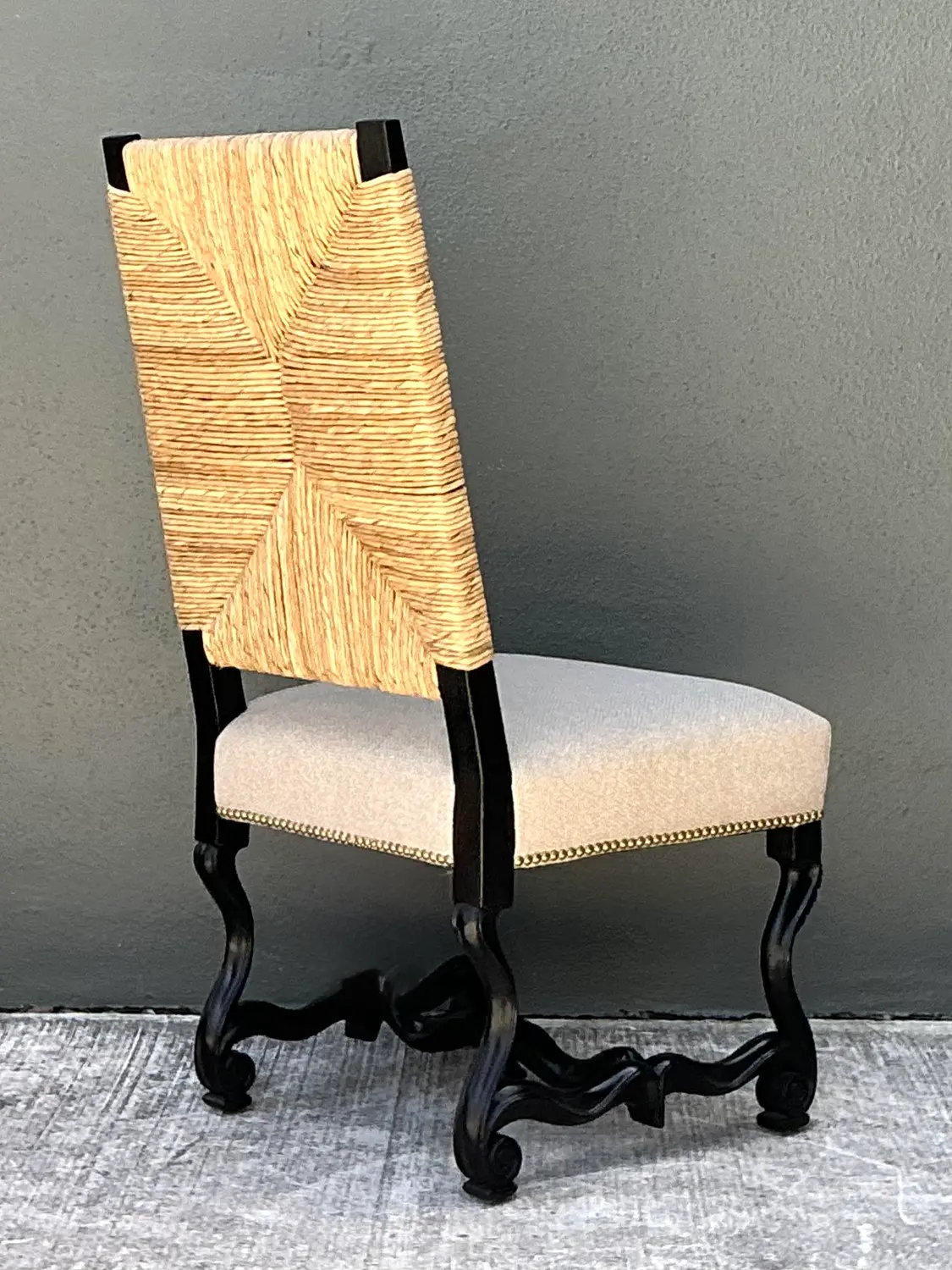 Vintage Ralph Lauren Rush Seat Chair - Side view
