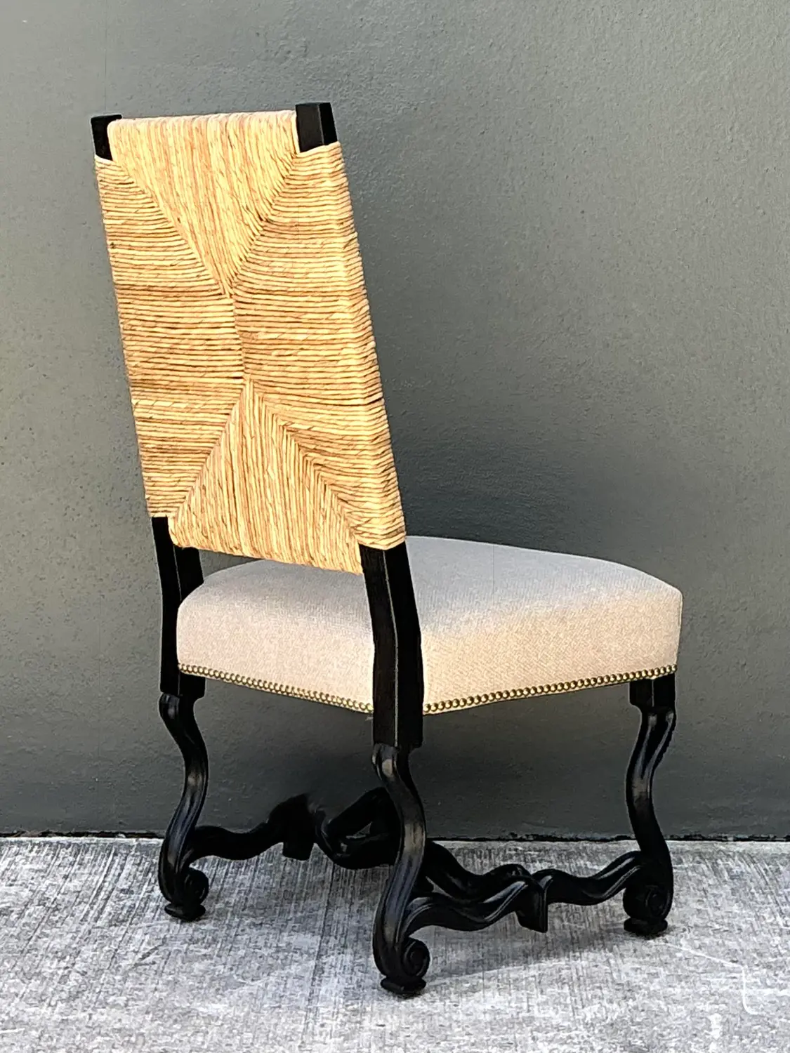 Vintage Ralph Lauren Rush Seat Chair - Back view