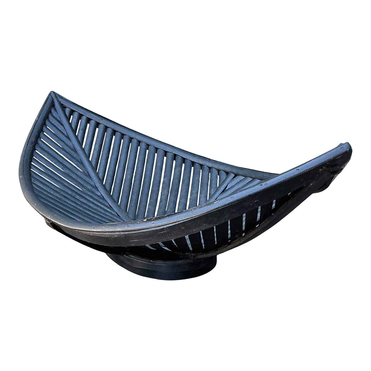 Vintage Rattan Leaf Bowl - Side view