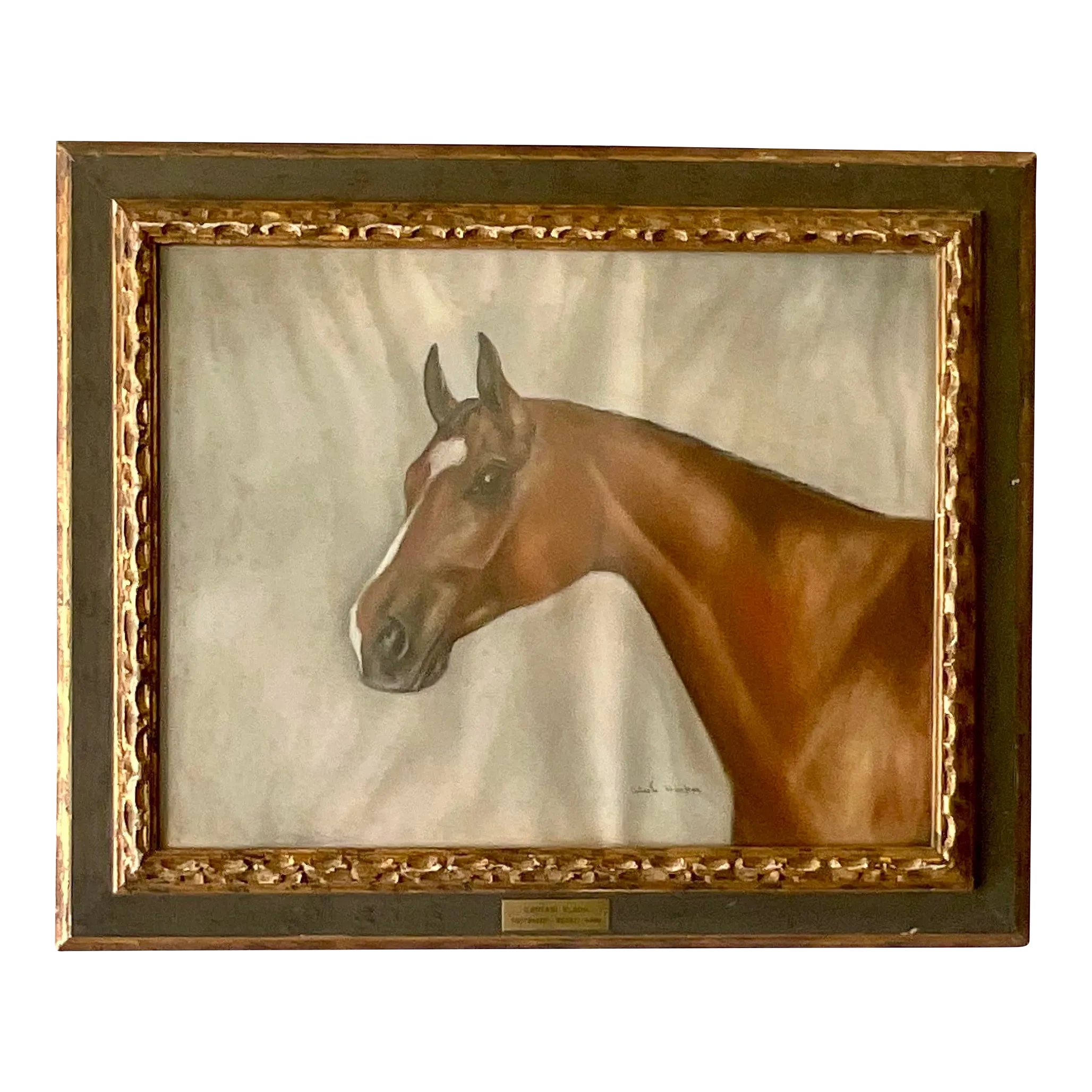 Vintage Realist Original Oil on Paper Painting “Captain Flash” Signed