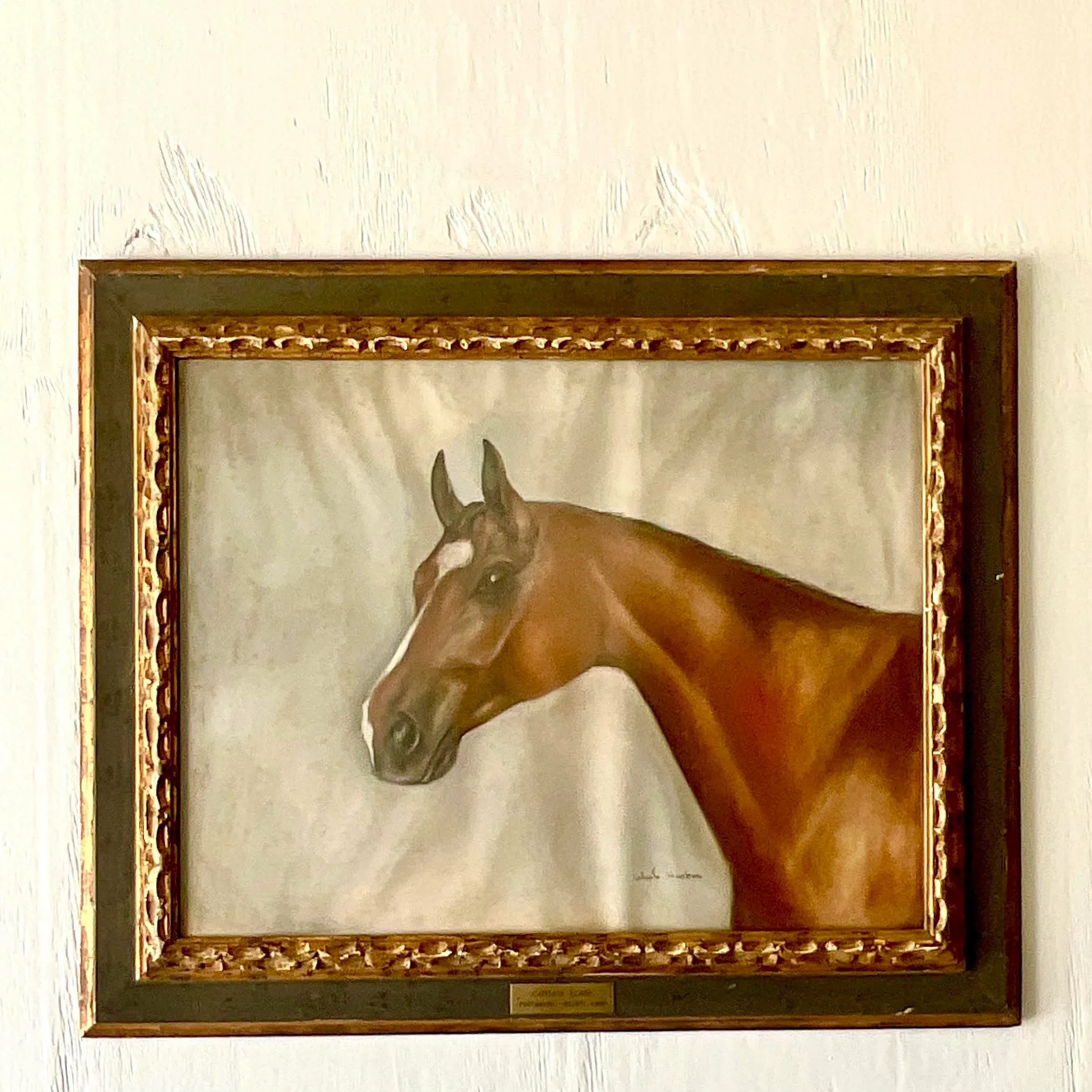 Vintage Realist Original Oil on Paper Painting “Captain Flash” Signed - Side view