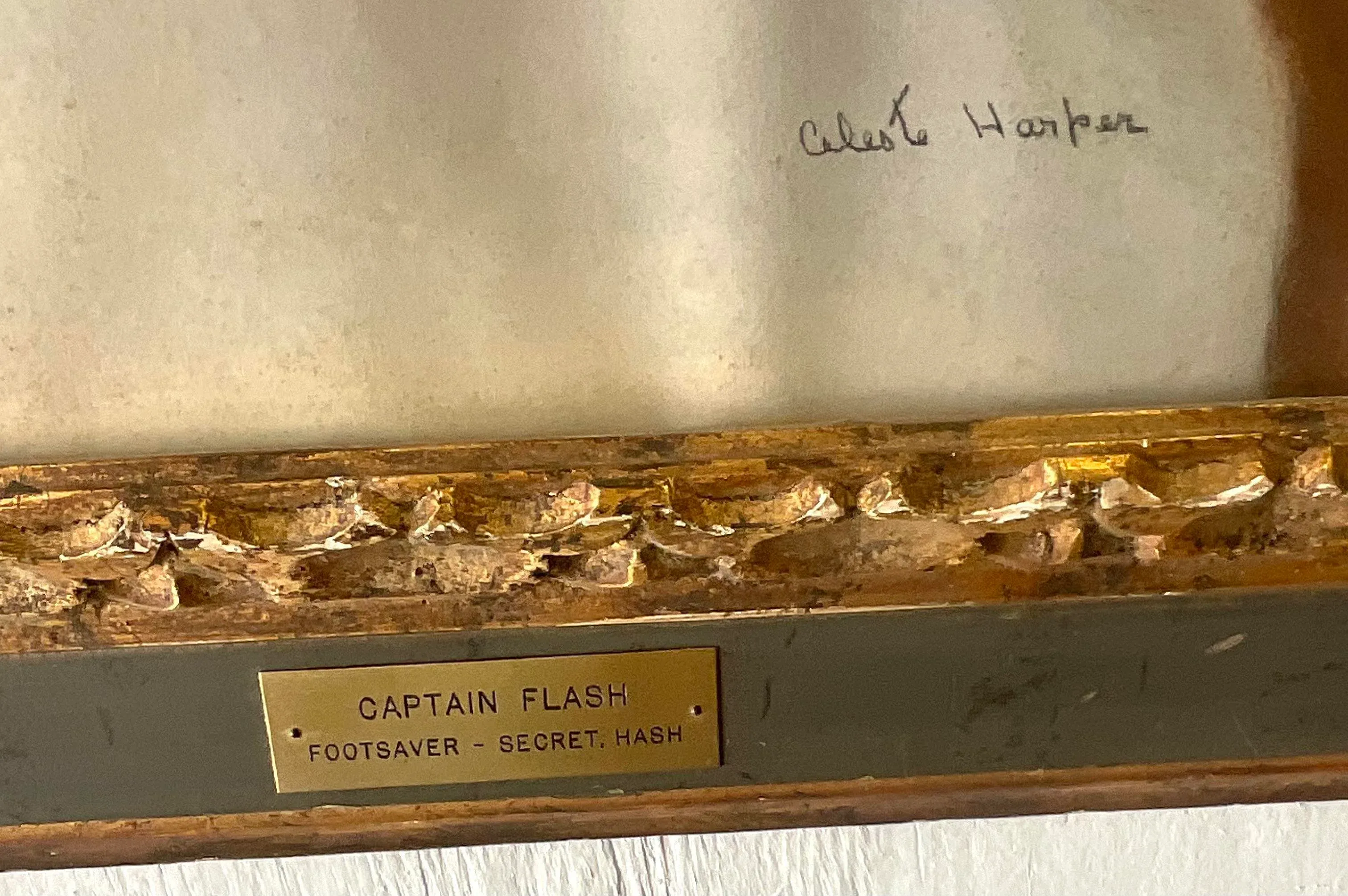Vintage Realist Original Oil on Paper Painting “Captain Flash” Signed - Top view