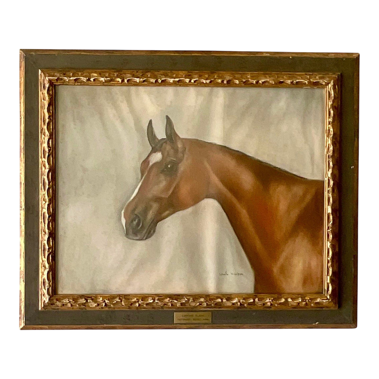Vintage Realist Original Oil on Paper Painting “Captain Flash” Signed