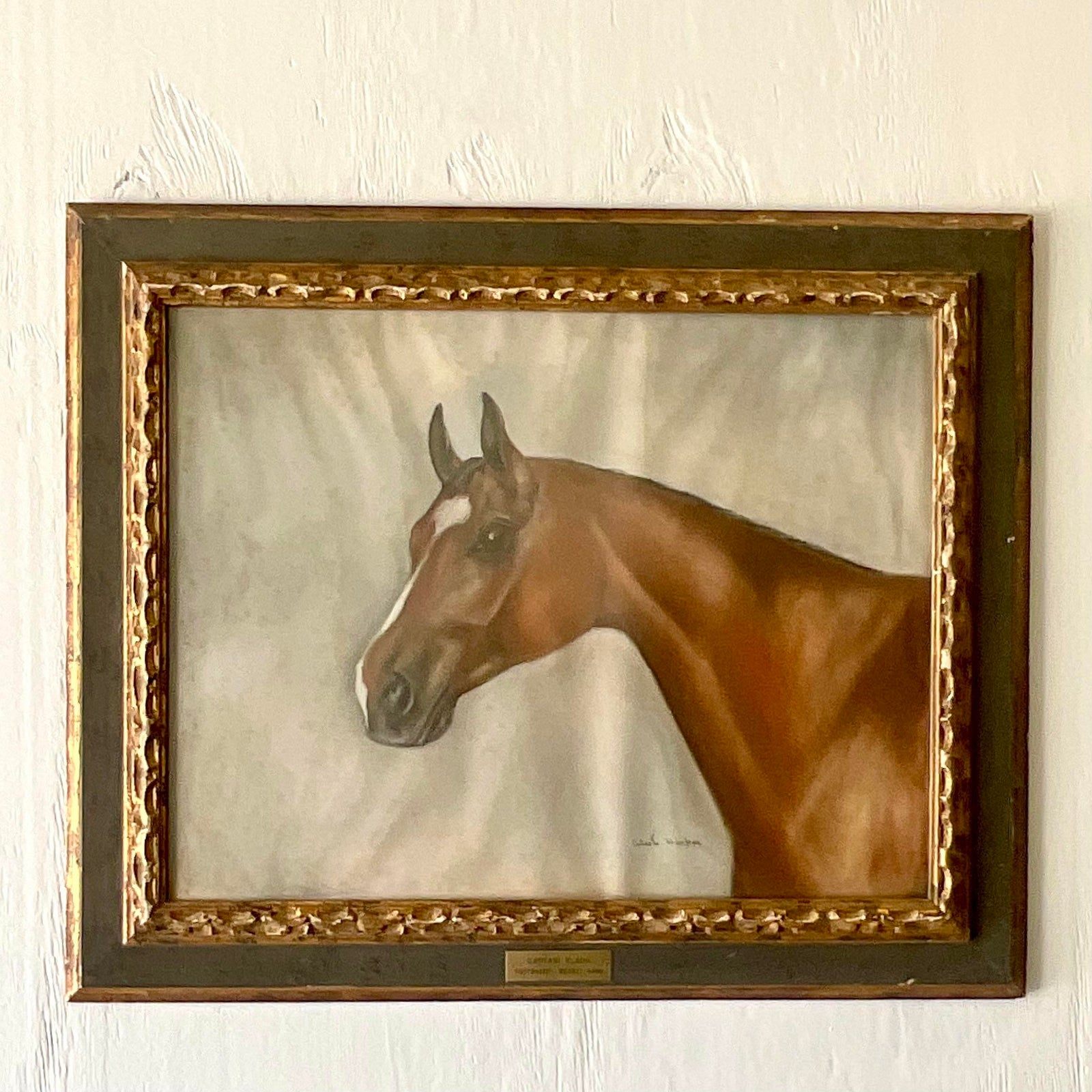 Vintage Realist Original Oil on Paper Painting “Captain Flash” Signed - Side view