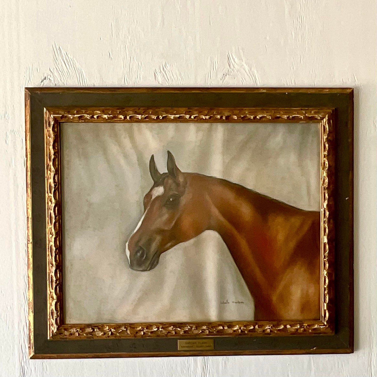 Vintage Realist Original Oil on Paper Painting “Captain Flash” Signed - Top view