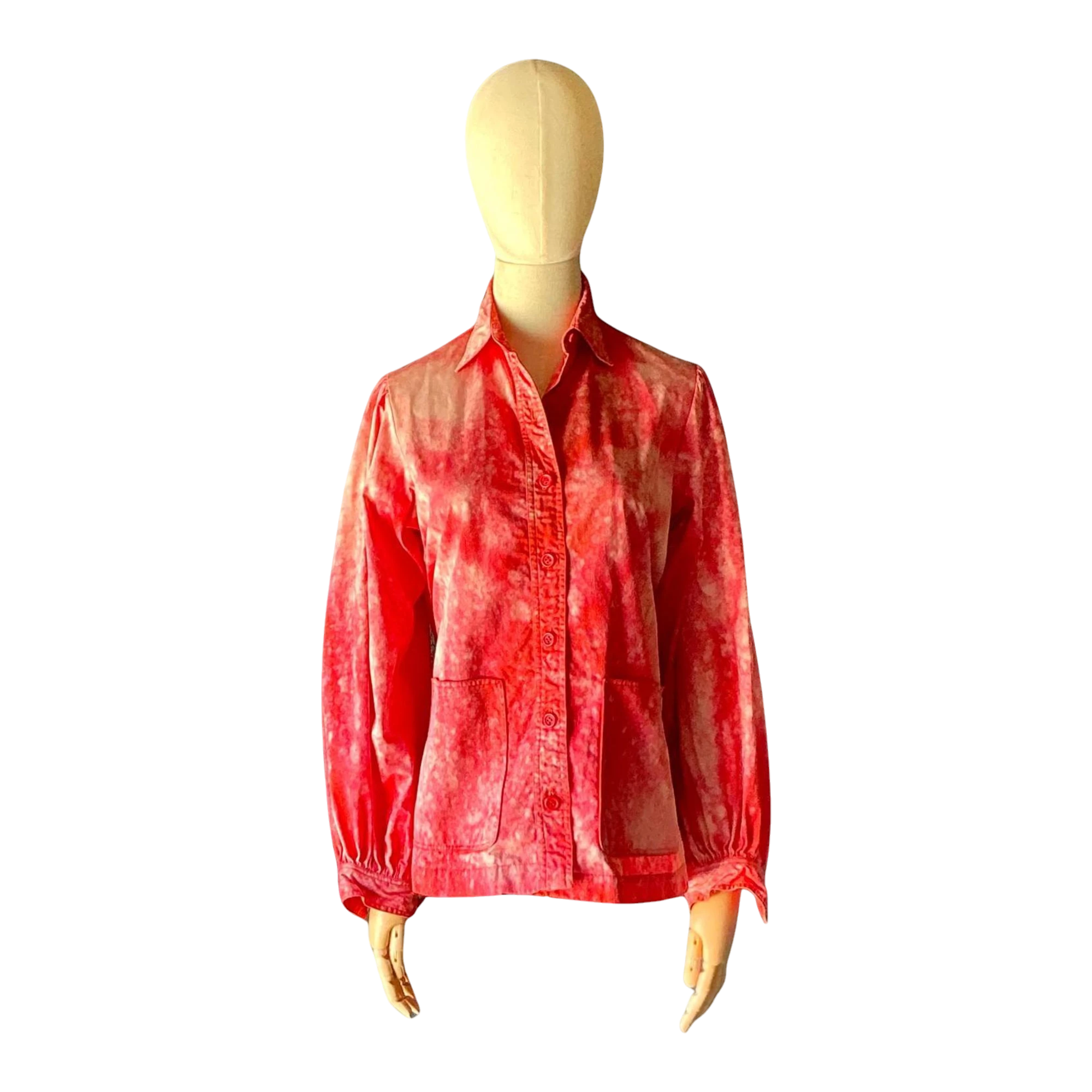 Vintage Red Tie-Dyed Saint Laurent Button Down Shirt