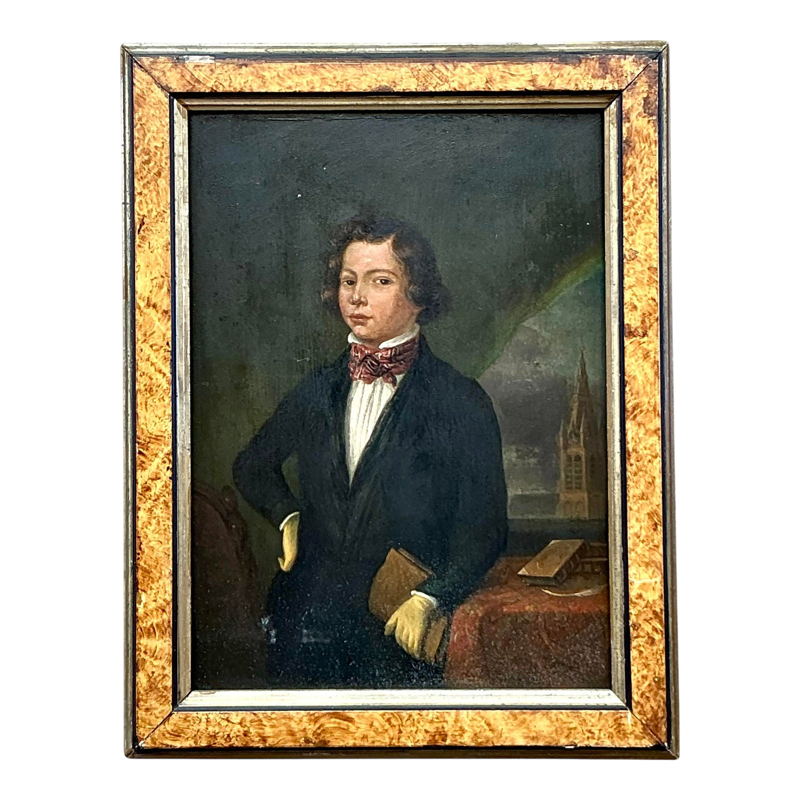 Vintage Regency 19th Century Original Oil Portrait