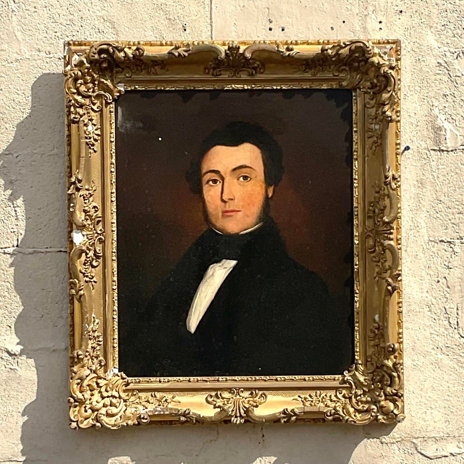 Vintage Regency 19th Century Portrait of a Gentleman - Detail view