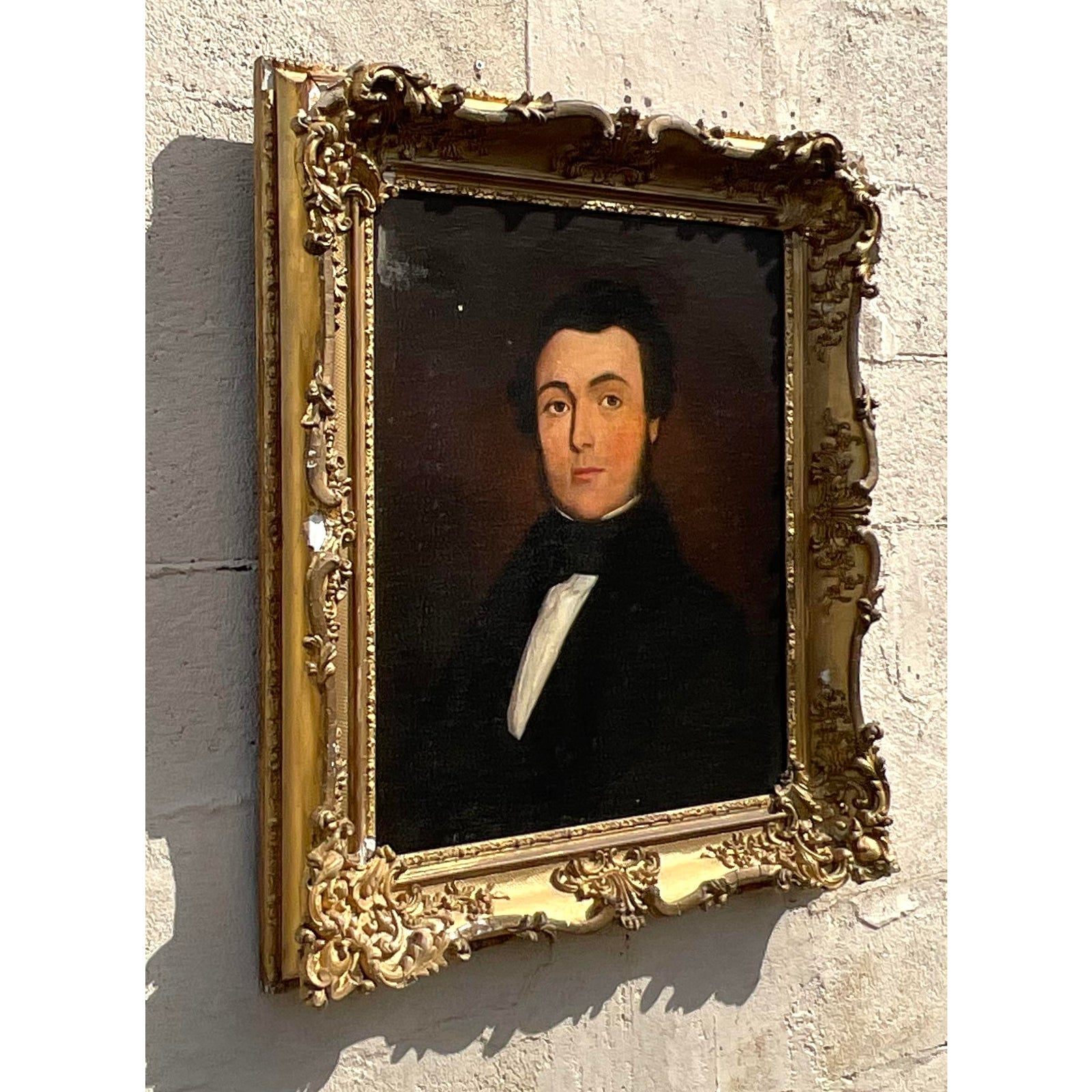 Vintage Regency 19th Century Portrait of a Gentleman - Top view