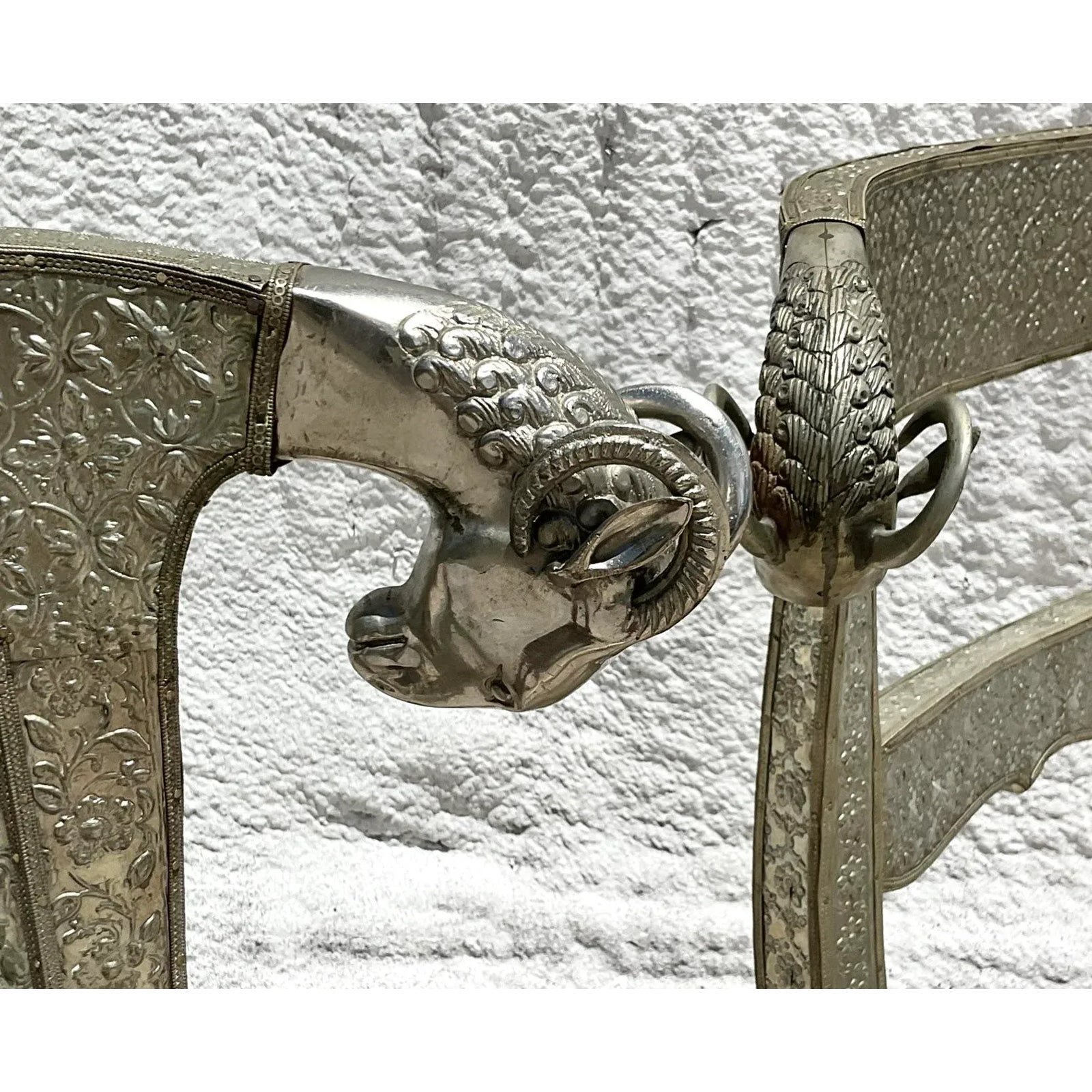 Vintage Regency Anglo Indian Ram’s Head Wedding Chair - Set of 2 - Top view