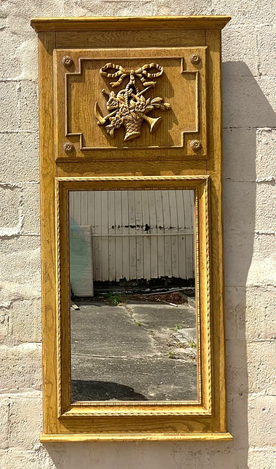 Vintage Regency Baker Trumeau Mirror - Side view