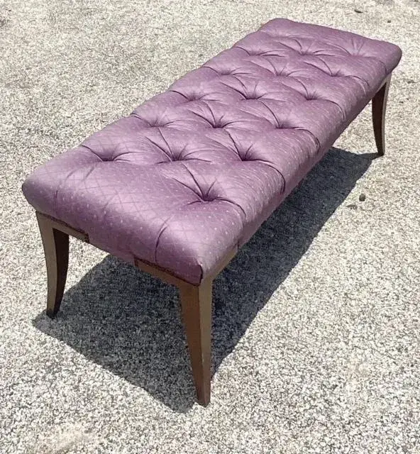 Vintage Regency Baker Tufted Bench - Side view