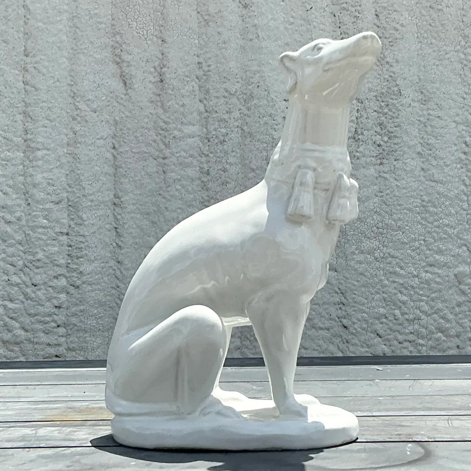 Vintage Regency Blanc De Chine Greyhound - Back view
