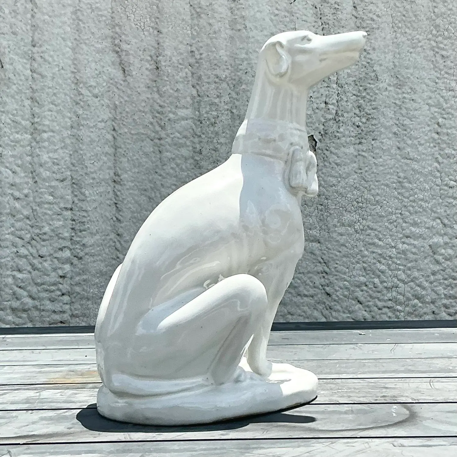 Vintage Regency Blanc De Chine Greyhound - Top view