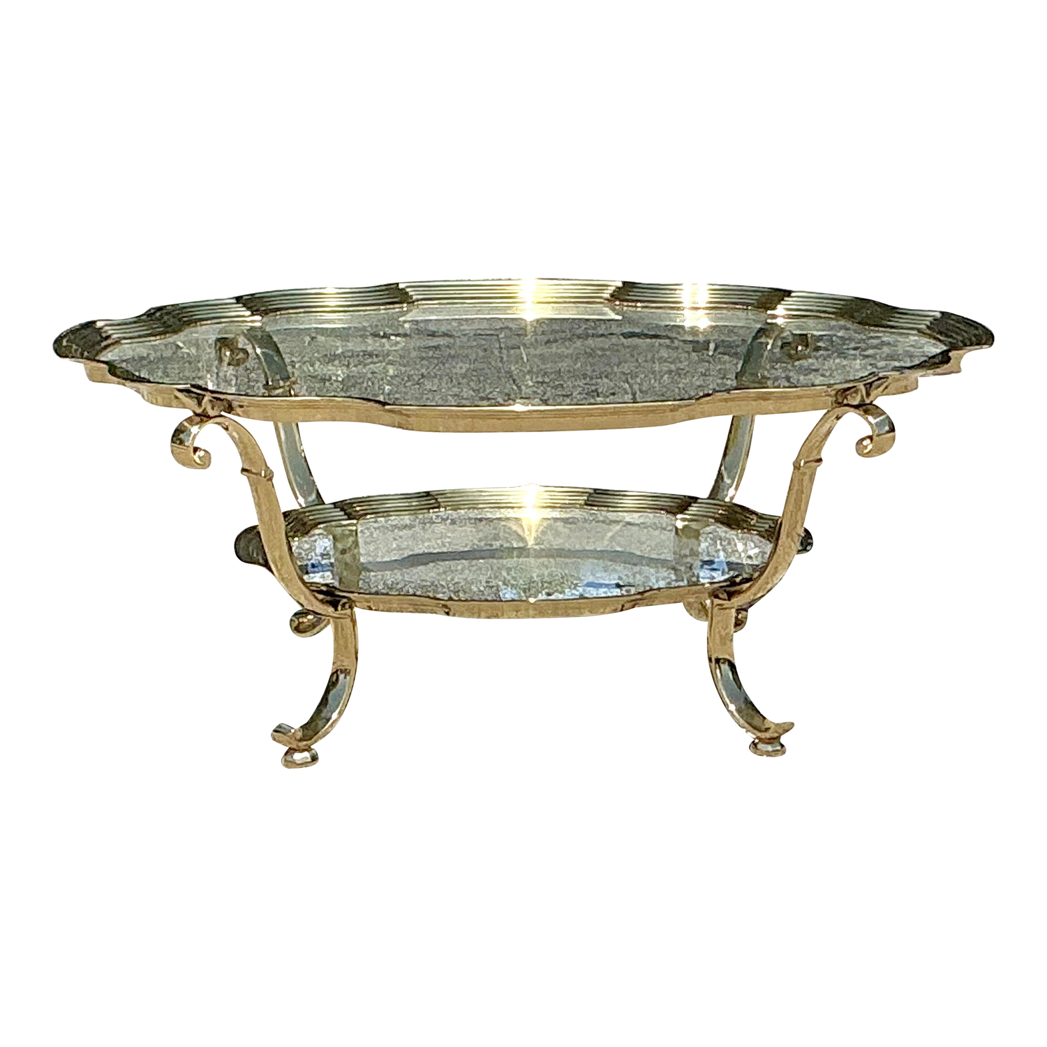 Vintage Regency Brass Coffee Table After LaBarge - Detail view